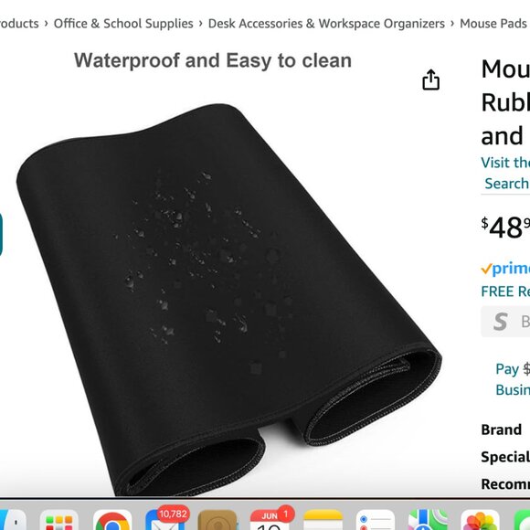 Mouse Pad - Classic Black Mouse Pad With Non-Slip Rubber Base NEW - Picture 6 of 7